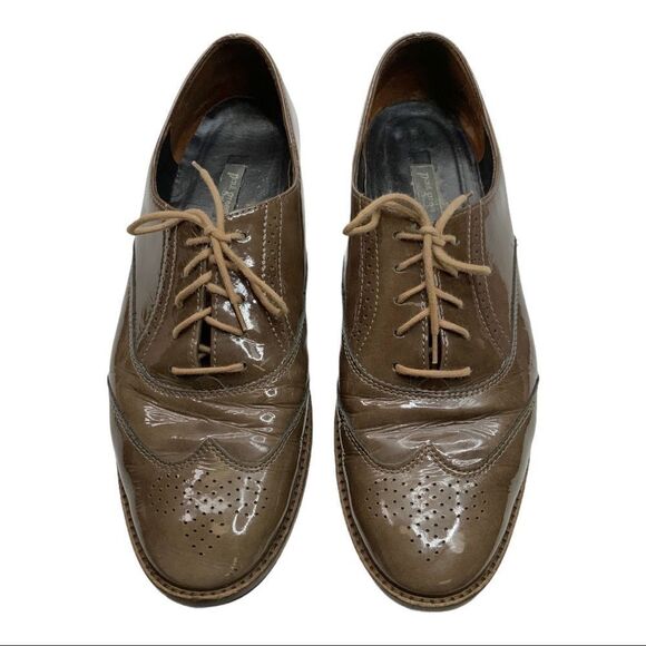 PAUL GREEN MUNCHIN Olive Brown Patent Leather Oxfords Size US 10.5 - Picture 2 of 13